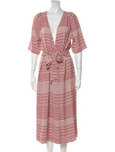 Pre-owned Joie Printed Long Dress In Multi