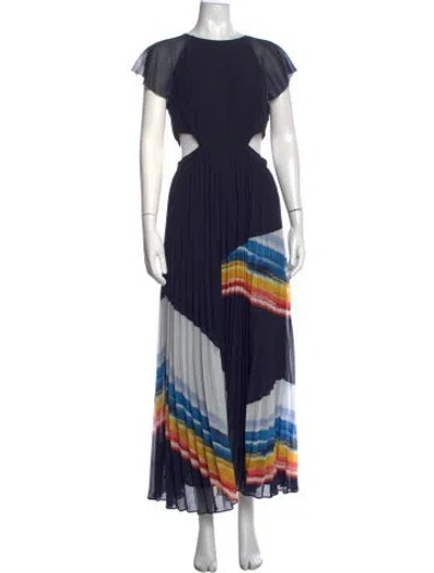 Pre-owned Joie Printed Long Dress W/ Tags In Blue