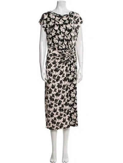 Pre-owned Joie Printed Midi Length Dress In Black