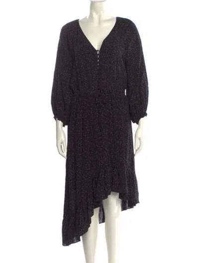 Pre-owned Joie Printed Midi Length Dress In Black