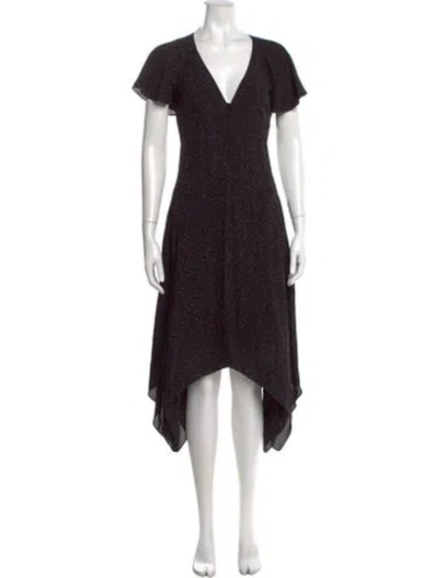 Pre-owned Joie Printed Midi Length Dress In Black