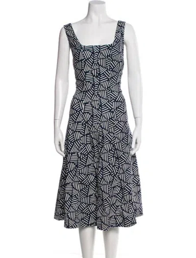 Pre-owned Joie Printed Midi Length Dress In Blue