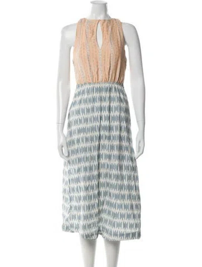 Pre-owned Joie Printed Midi Length Dress In Multi