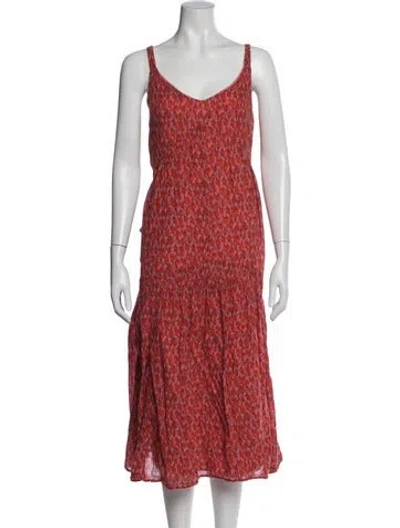 Pre-owned Joie Printed Midi Length Dress In Pink