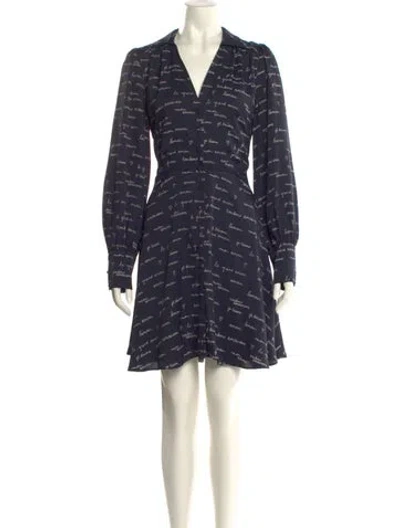 Pre-owned Joie Printed Mini Dress In Black