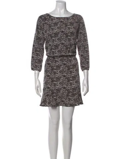 Pre-owned Joie Printed Mini Dress In Black
