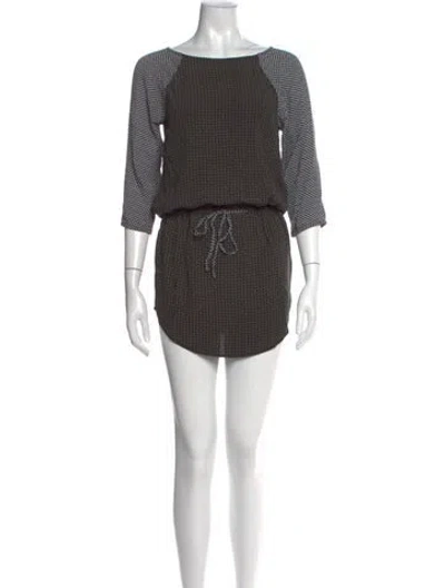 Pre-owned Joie Printed Mini Dress In Black