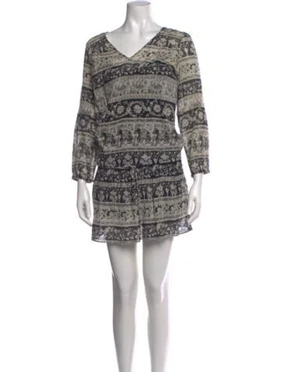 Pre-owned Joie Printed Mini Dress In Black