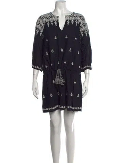 Pre-owned Joie Printed Mini Dress In Black