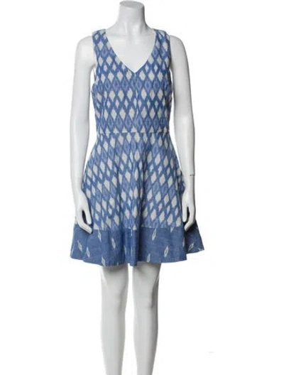 Pre-owned Joie Printed Mini Dress In Blue