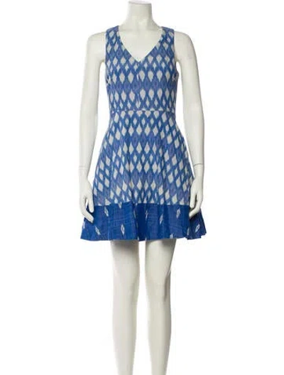 Pre-owned Joie Printed Mini Dress In Blue