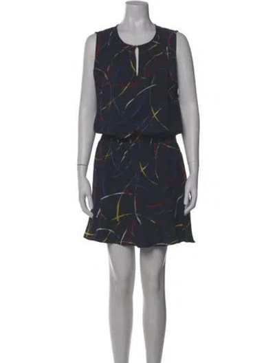 Pre-owned Joie Printed Mini Dress In Blue