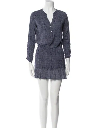 Pre-owned Joie Printed Mini Dress In Blue