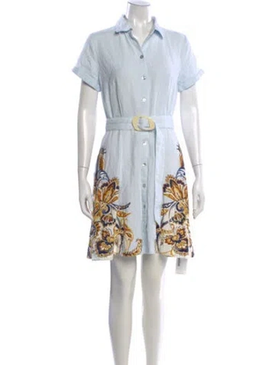 Pre-owned Joie Printed Mini Dress In Blue
