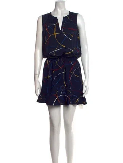 Pre-owned Joie Printed Mini Dress In Blue