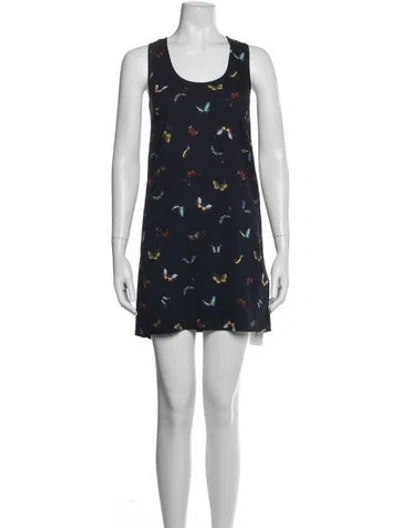 Pre-owned Joie Printed Mini Dress In Blue