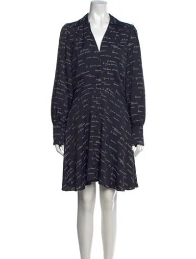 Pre-owned Joie Printed Mini Dress In Blue