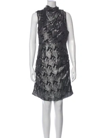 Pre-owned Joie Printed Mini Dress In Gray