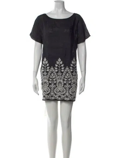 Pre-owned Joie Printed Mini Dress In Gray