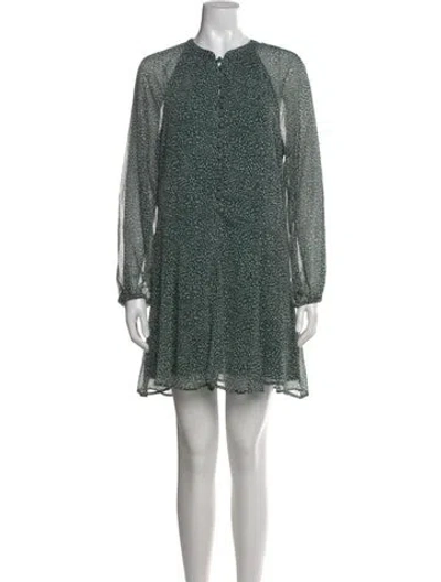 Pre-owned Joie Printed Mini Dress In Green