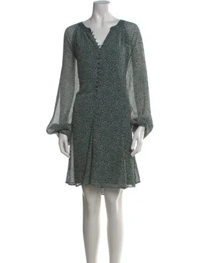 Pre-owned Joie Printed Mini Dress In Green