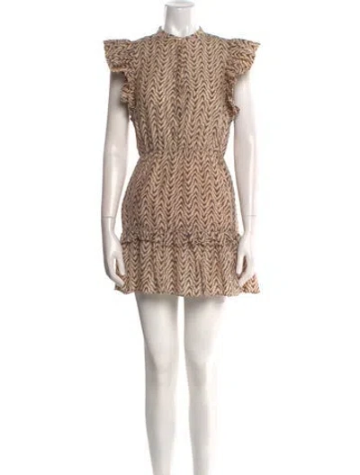 Pre-owned Joie Printed Mini Dress In Neutral