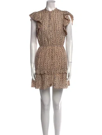 Pre-owned Joie Printed Mini Dress In Neutral