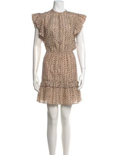 Pre-owned Joie Printed Mini Dress In Neutral