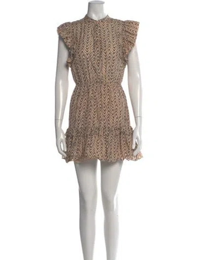 Pre-owned Joie Printed Mini Dress In Neutral
