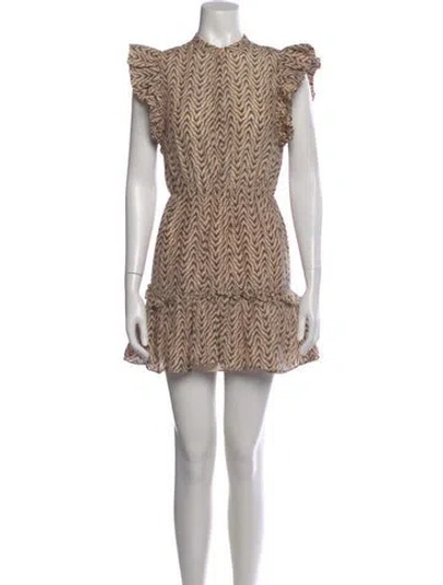 Pre-owned Joie Printed Mini Dress In Neutral
