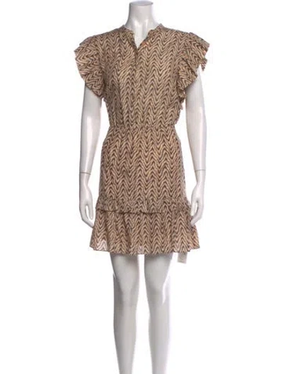 Pre-owned Joie Printed Mini Dress In Neutral