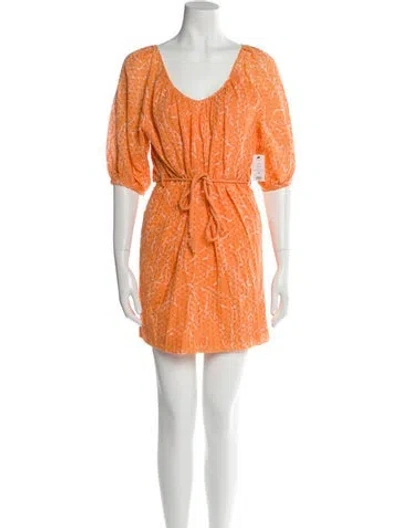 Pre-owned Joie Printed Mini Dress In Orange