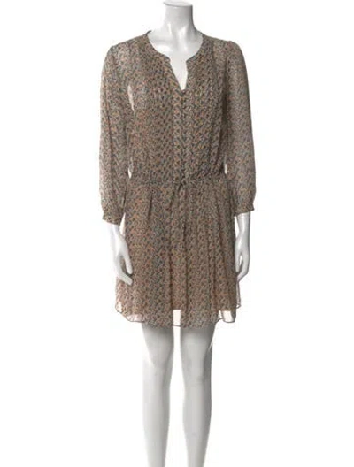 Pre-owned Joie Printed Mini Dress In Orange