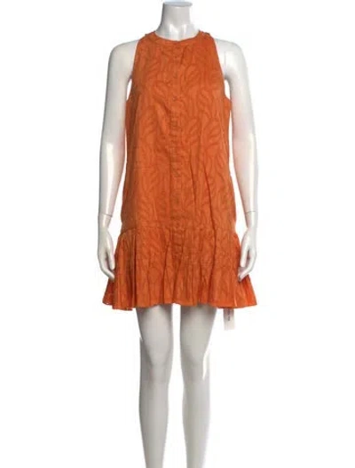 Pre-owned Joie Printed Mini Dress In Orange