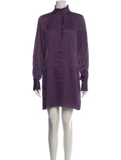 Pre-owned Joie Printed Mini Dress In Purple