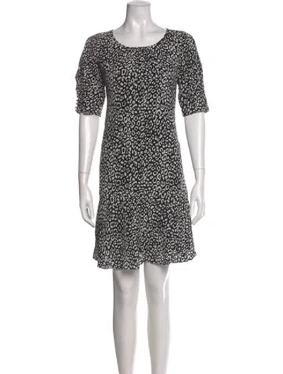 Pre-owned Joie Printed Mini Dress W/ Tags In Black