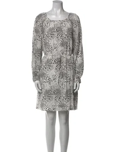 Pre-owned Joie Printed Mini Dress In White