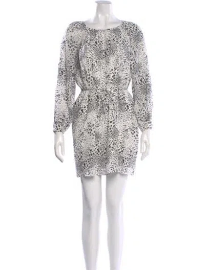 Pre-owned Joie Printed Mini Dress In White
