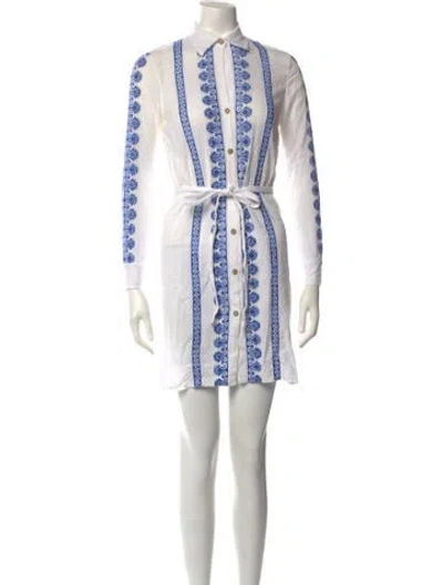 Pre-owned Joie Printed Mini Dress In White