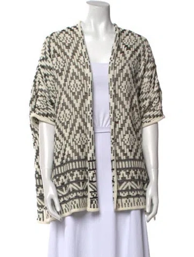 Pre-owned Joie Printed Open Front Sweater
