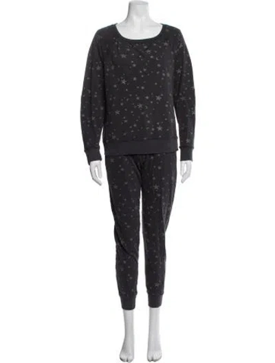 Pre-owned Joie Printed Pant Set In Black
