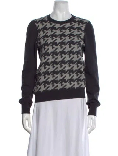 Pre-owned Joie Printed Scoop Neck Sweater In Blue
