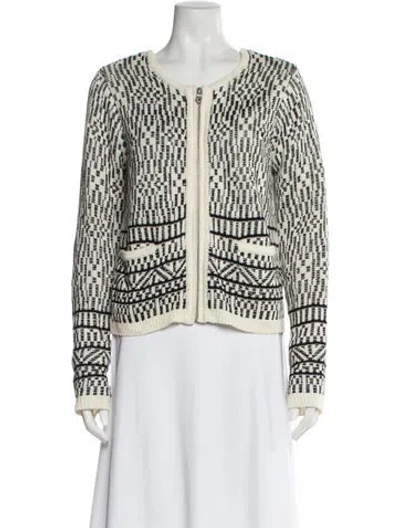 Pre-owned Joie Printed Scoop Neck Sweater In Multi