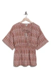 Joie Renae Split Neck Top In Canyon Rose Multi
