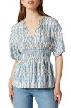 Joie Renae Short Sleeve Top In Blue In Daphne Multi