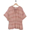 Joie Renae Tie Keyhole Peplum Top In Canyon Rose Multi