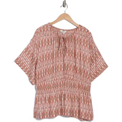 Joie Renae Tie Keyhole Peplum Top In Canyon Rose Multi