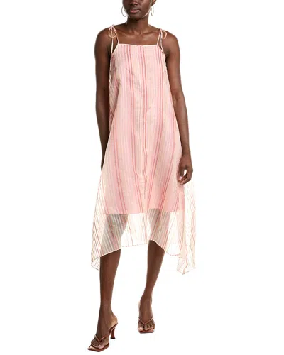 Joie Roisin Organza Silk-blend Midi Dress In Pink