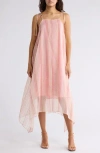 Joie Roisin Organza Silk-blend Midi Dress In Peach Melba