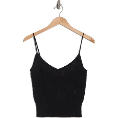 Joie Rosalee Diamond Knit Camisole In Caviar
